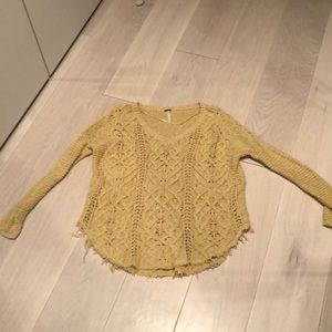 Free People mustard knit sweater